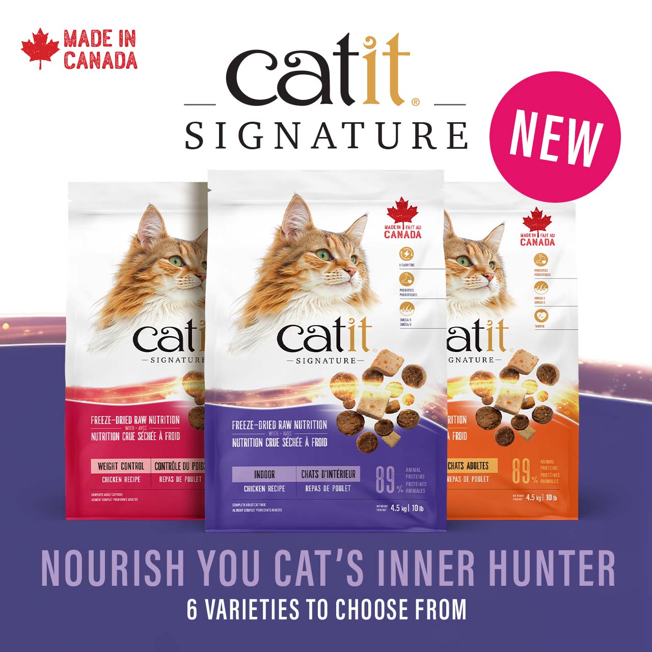 3 Catit Signature bags with logo about it