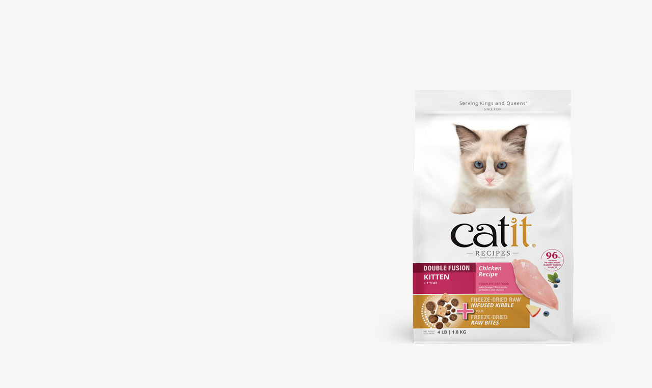 Bag of Catit Double Fusion kitten dry cat food in 1.8kg size