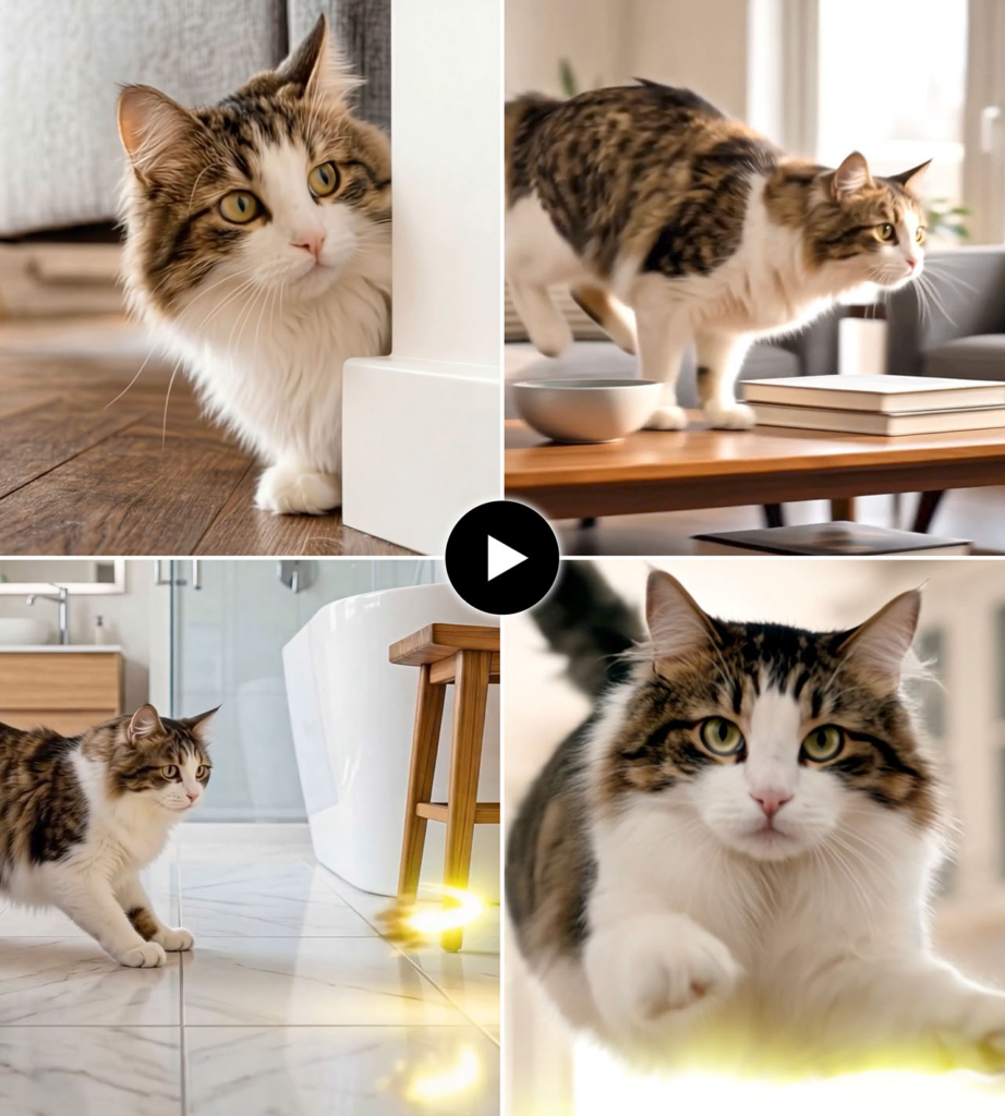 Collage of photos of the video with a play button in middle