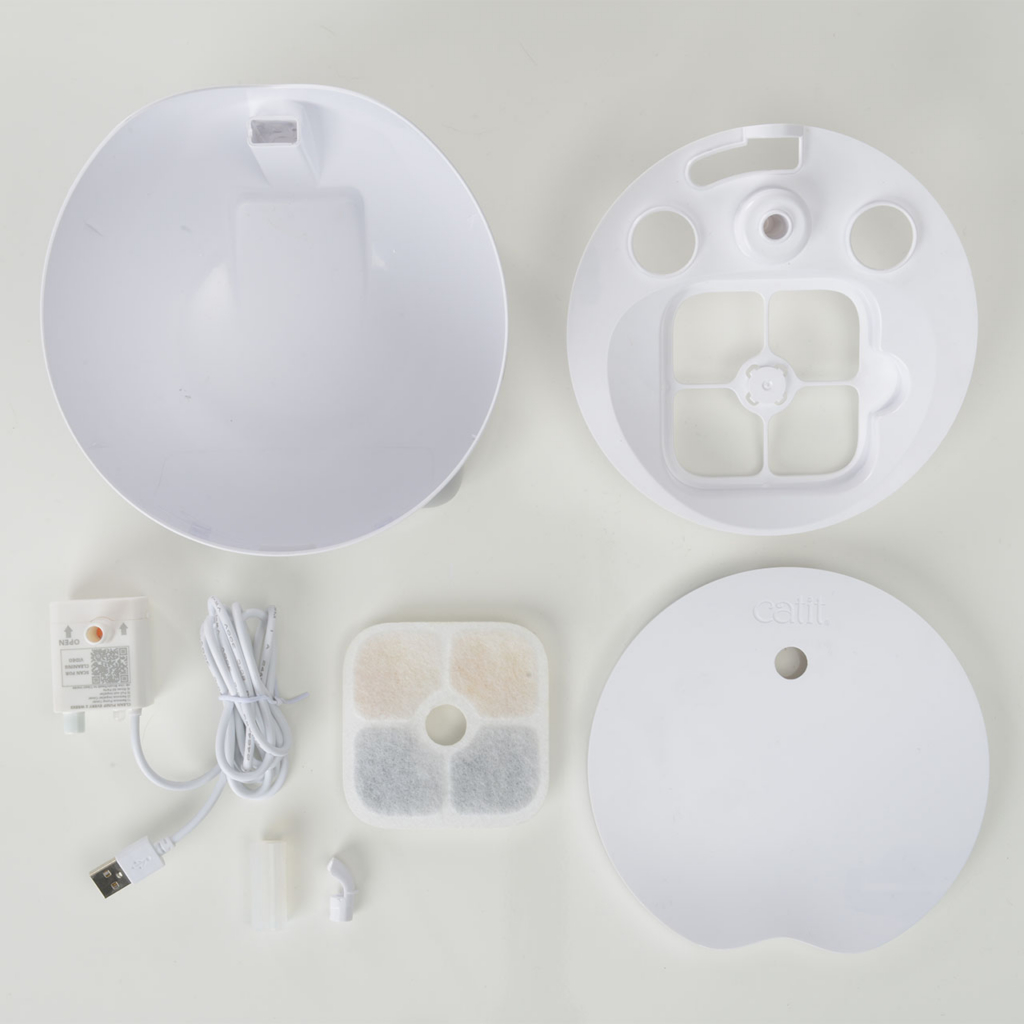 Top view of all parts of the PIXI Mini Fountain