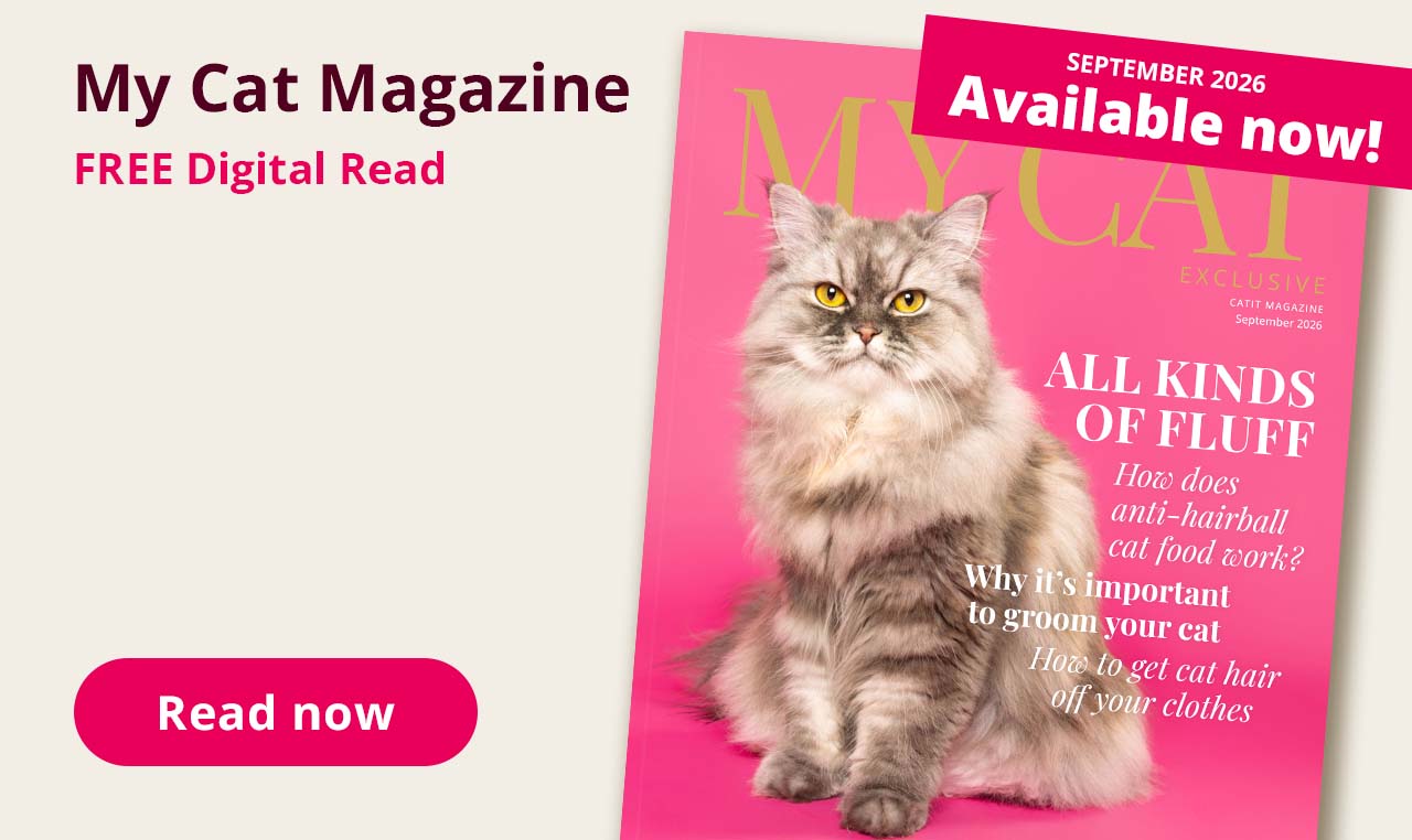 My Cat magazine, September 2026 issue available now. All kinds of fluff: how anti-hairball cat food works, why grooming your cat is important, and how to get cat hair off your clothes. Free digital read.