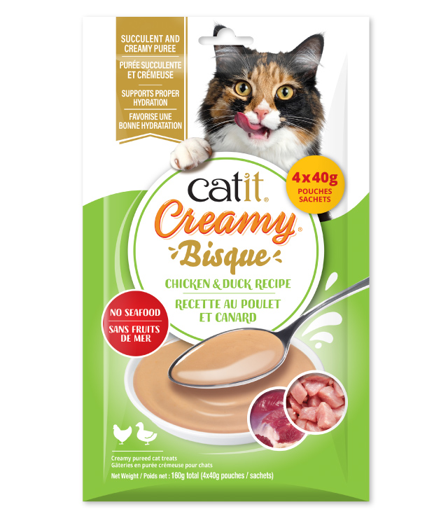 Catit Creamy Bisque Chicken & Duck Recipe - Canadian packaging