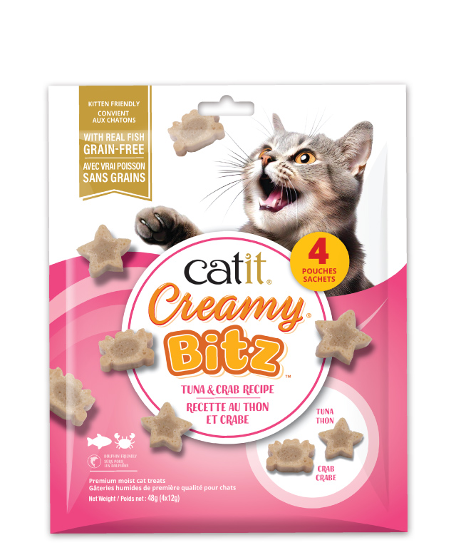 Catit Creamy Bitz Tuna & Crab Recipe - Canadian packaging