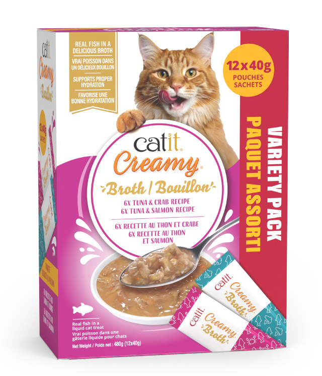 Catit Creamy Broth Fish Variety Pack - Canadian packaging