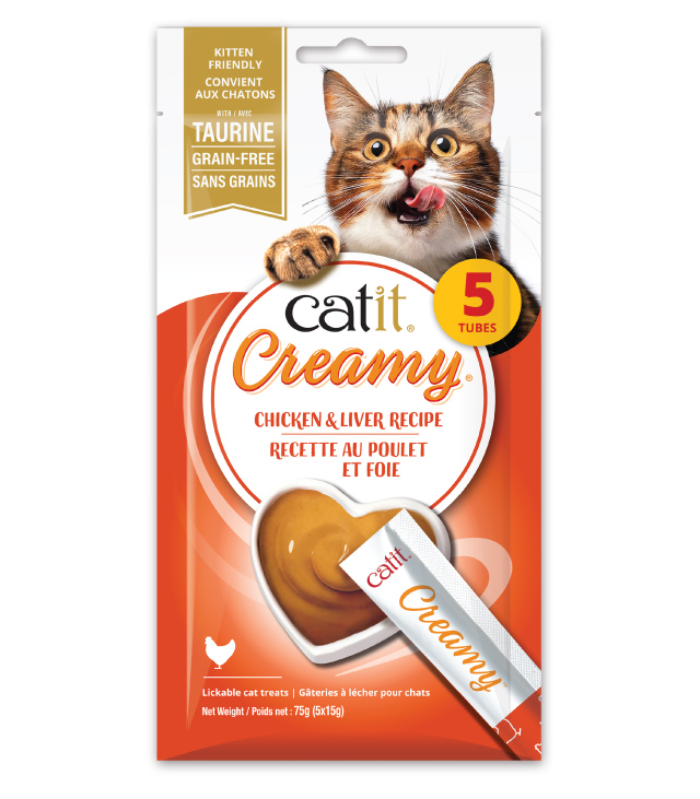 Catit Creamy Chicken & Liver Recipe 5-Pack - Canadian packaging