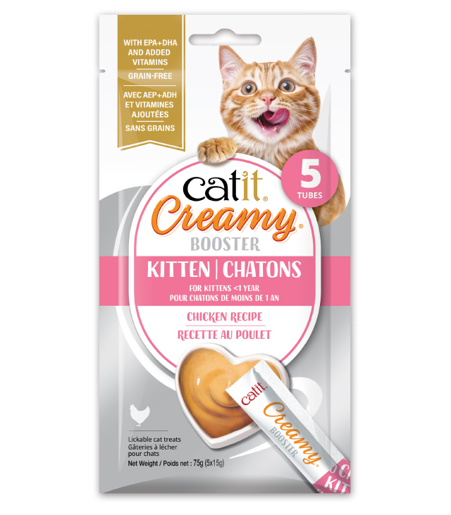 Catit Creamy Booster Kitten Chicken Recipe 5-Pack - Canadian packaging