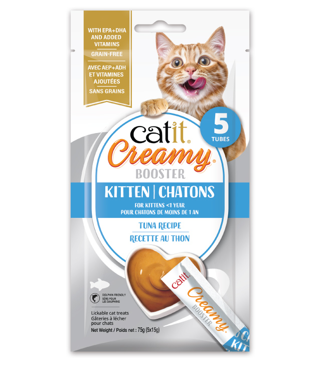 Catit Creamy Booster Kitten Tuna Recipe 5-Pack - Canadian packaging