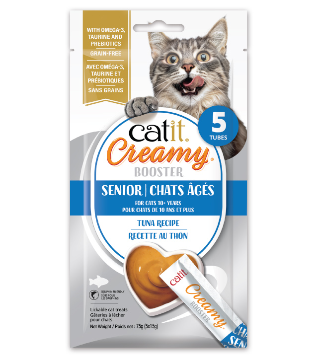 Catit Creamy Booster Senior Tuna Recipe 5-Pack - Canadian packaging