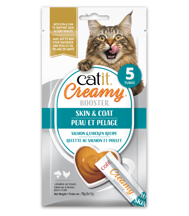 Catit Creamy Booster Skin & Coat 5-Pack - Canadian packaging