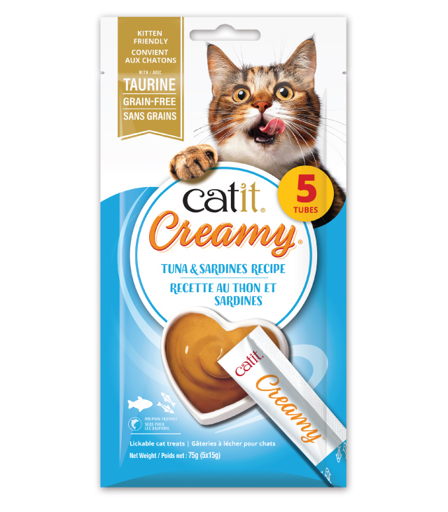 Catit Creamy Tuna & Sardines Recipe 5-Pack - Canadian packaging