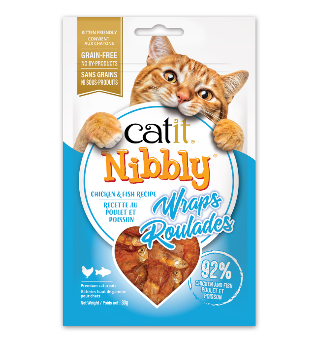 Catit Nibbly Wraps Chicken & Fish Recipe - Canadian packaging