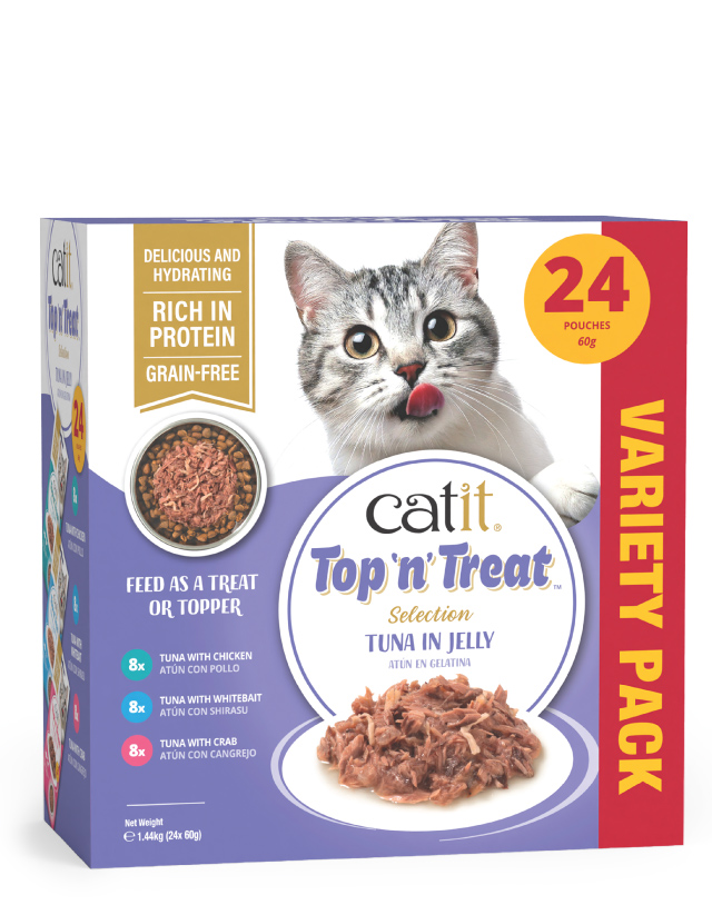Catit Top 'n' Treat Tuna variety pack packaging