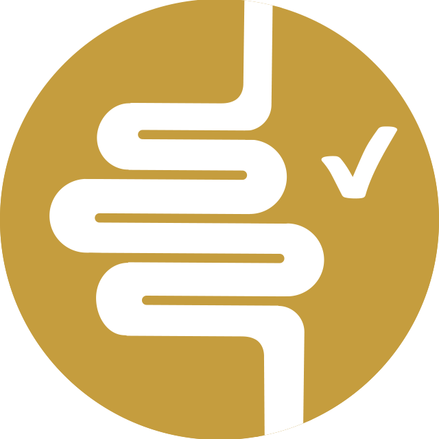 Gold circle icon representing gut health
